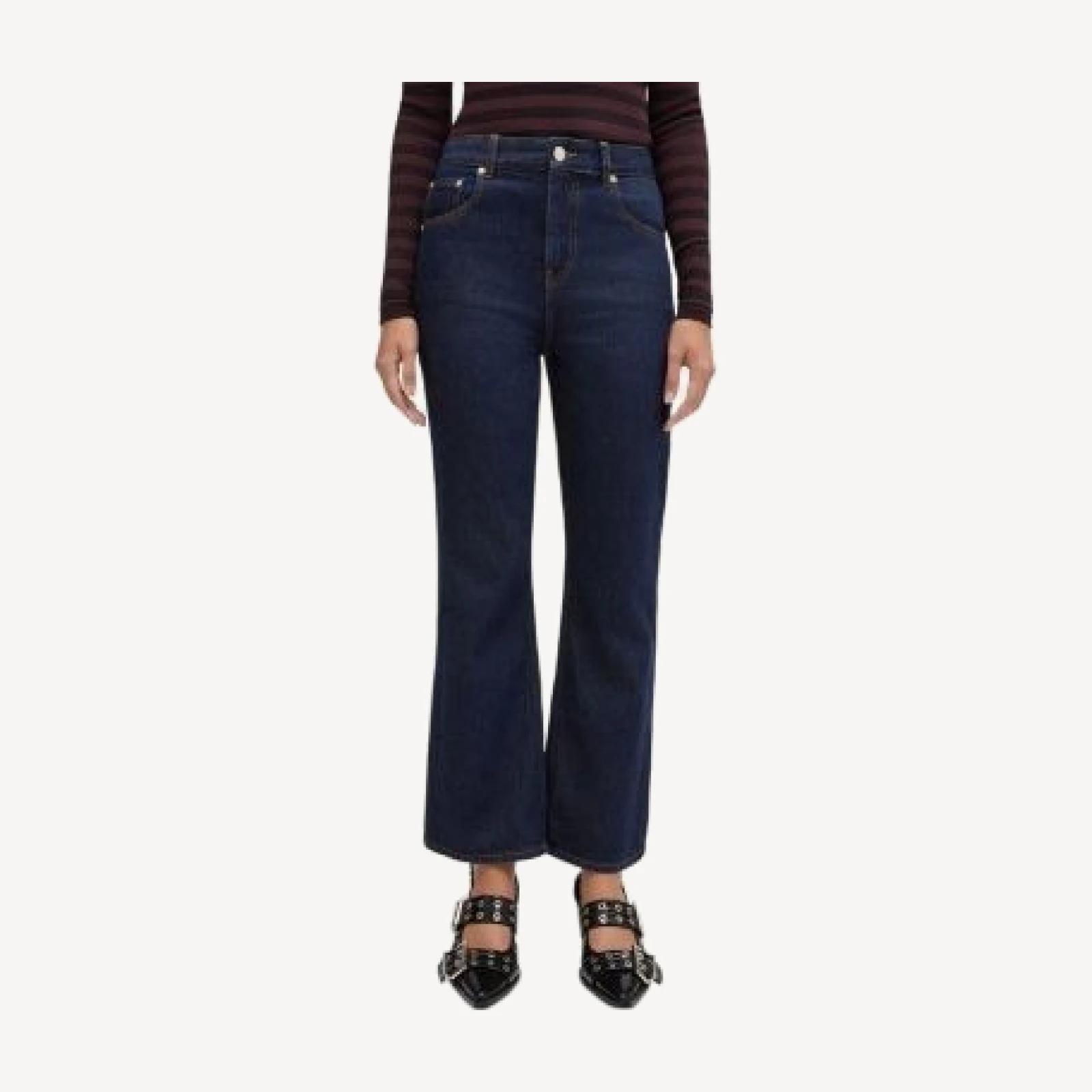 Ganni Essentials Mid Rise Bootcut Jeans in Rinse