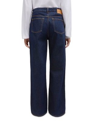 Ganni Essentials High Rise Straight Wide Jeans in Rinse