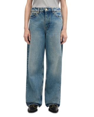 Ganni Essentials Tint Rigid Mid Rise Boyfriend Jeans in Mid Blue Vintage