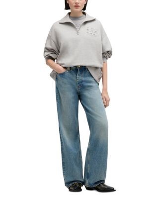 Ganni Essentials Tint Rigid Mid Rise Boyfriend Jeans in Mid Blue Vintage