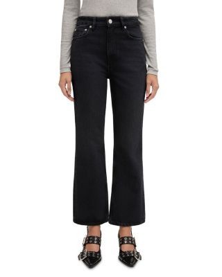 Ganni Essentials Rigid Mid Rise Bootcut Jeans in Black Washed