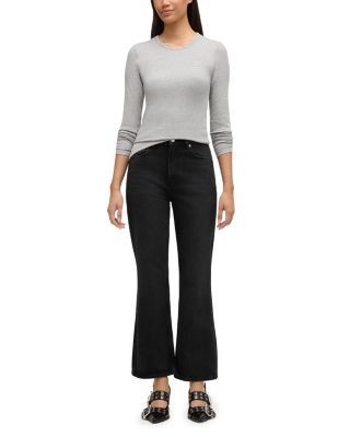 Ganni Essentials Rigid Mid Rise Bootcut Jeans in Black Washed
