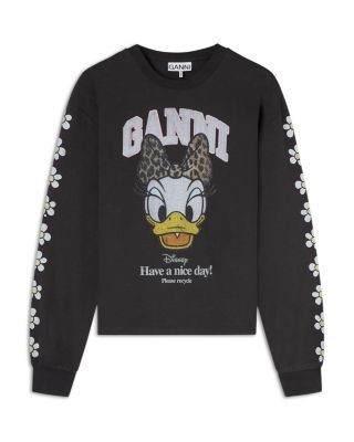 Ganni Daisy Duck Graphic Long Sleeve Tee