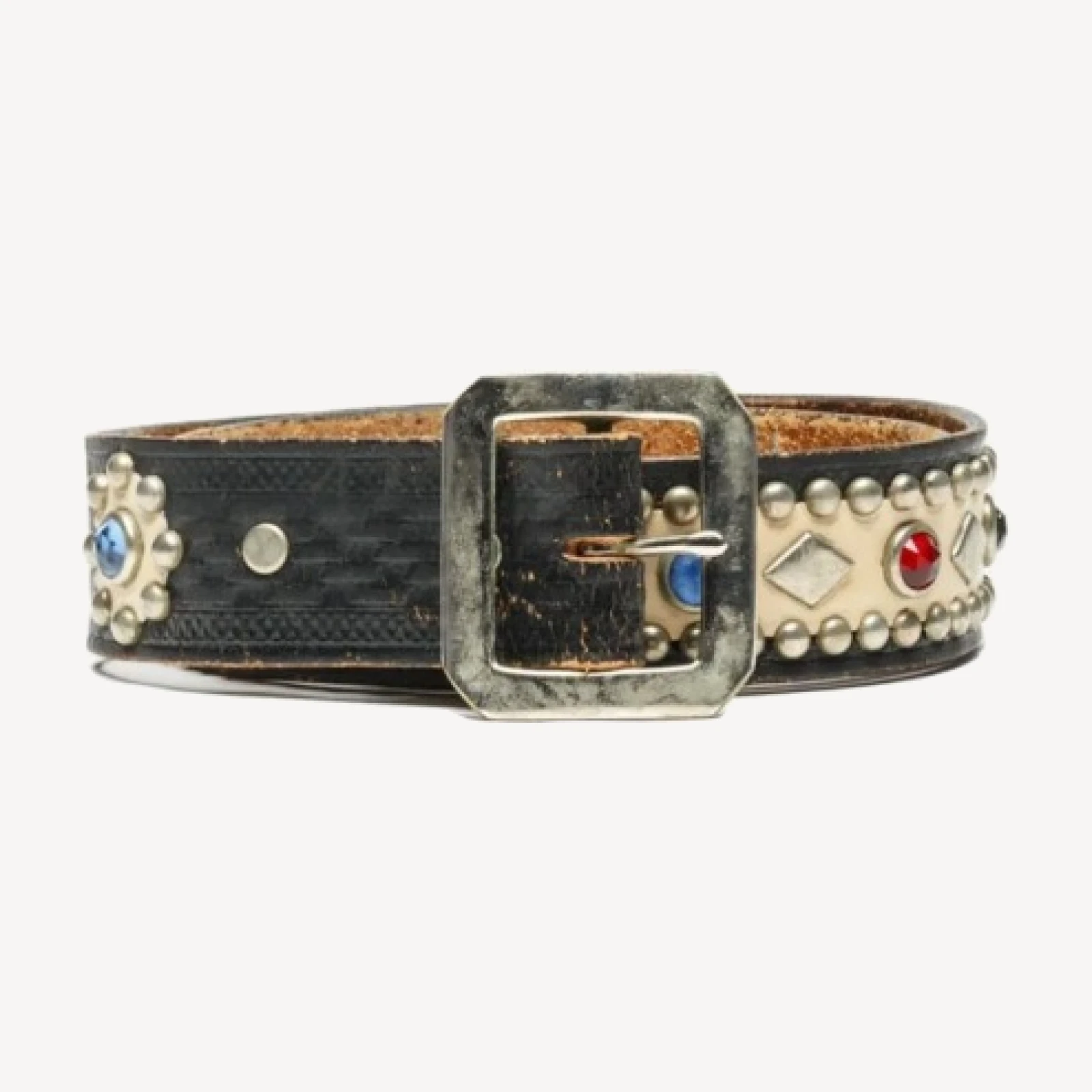 Upcycled Charlie Belt - Black & Bone White