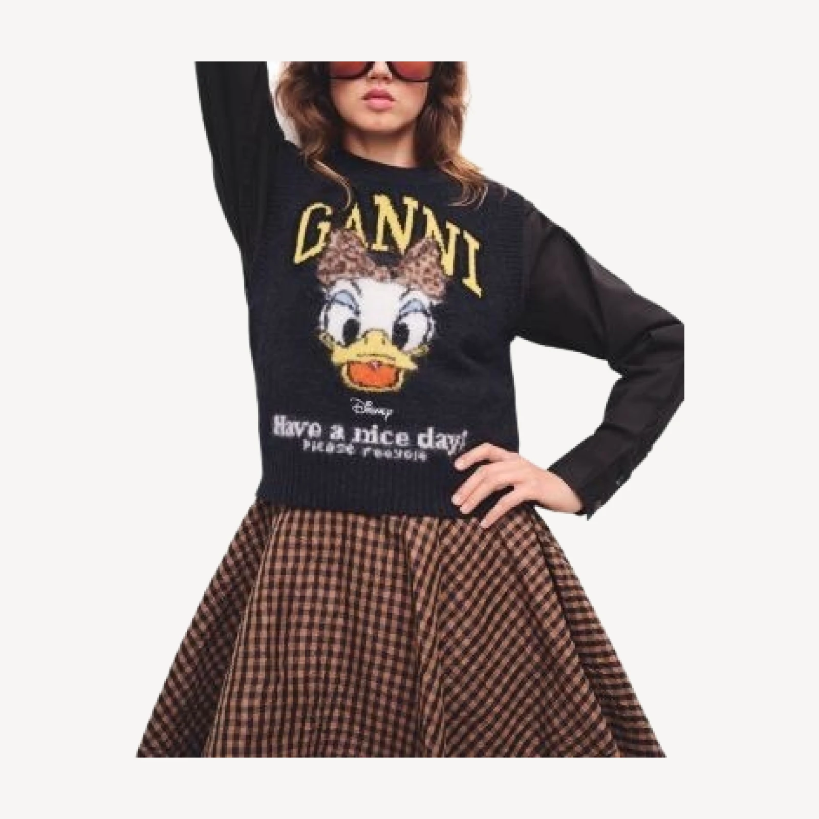 Ganni Daisy Duck Crewneck Sweater Vest