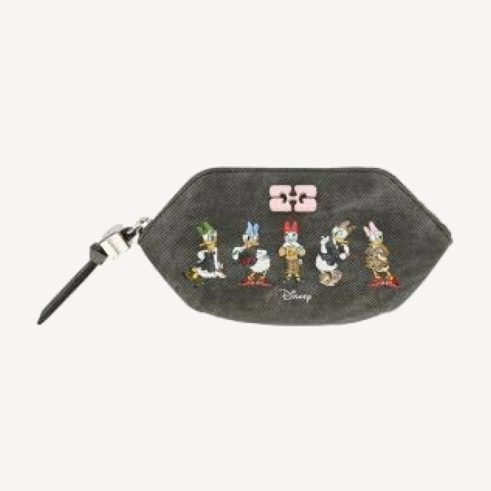 Ganni Bou Daisy Duck Bleached Canvas Coin Purse