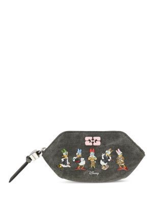 Ganni Bou Daisy Duck Bleached Canvas Coin Purse