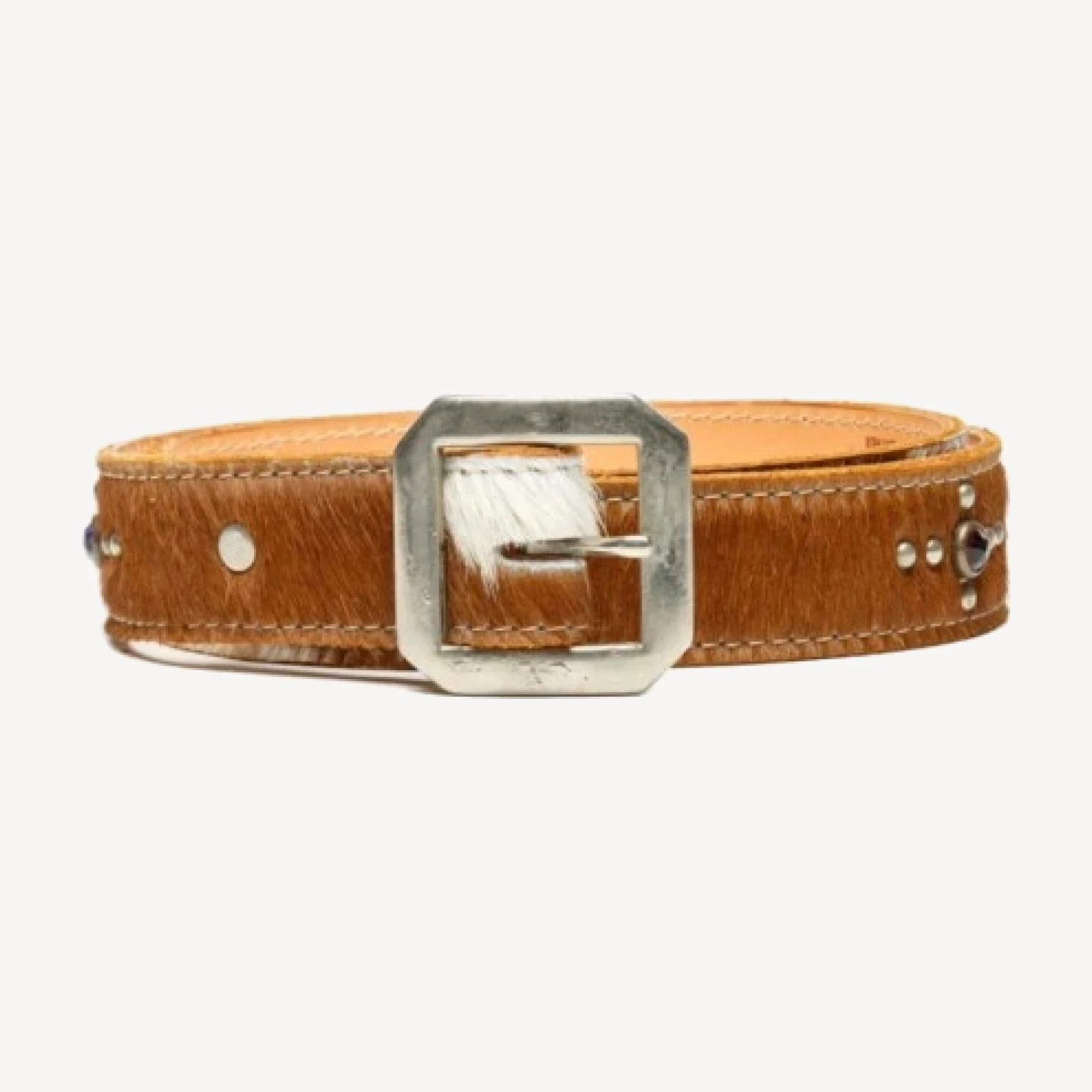 Upcycled Waylon Belt - Brown Cowhide