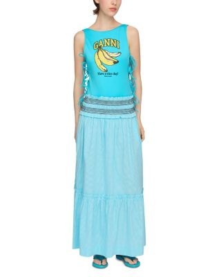Ganni Blue Check Skirt