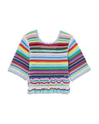 Ganni Striped Crochet Top