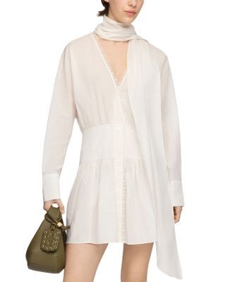 Ganni Dress in White Cotton