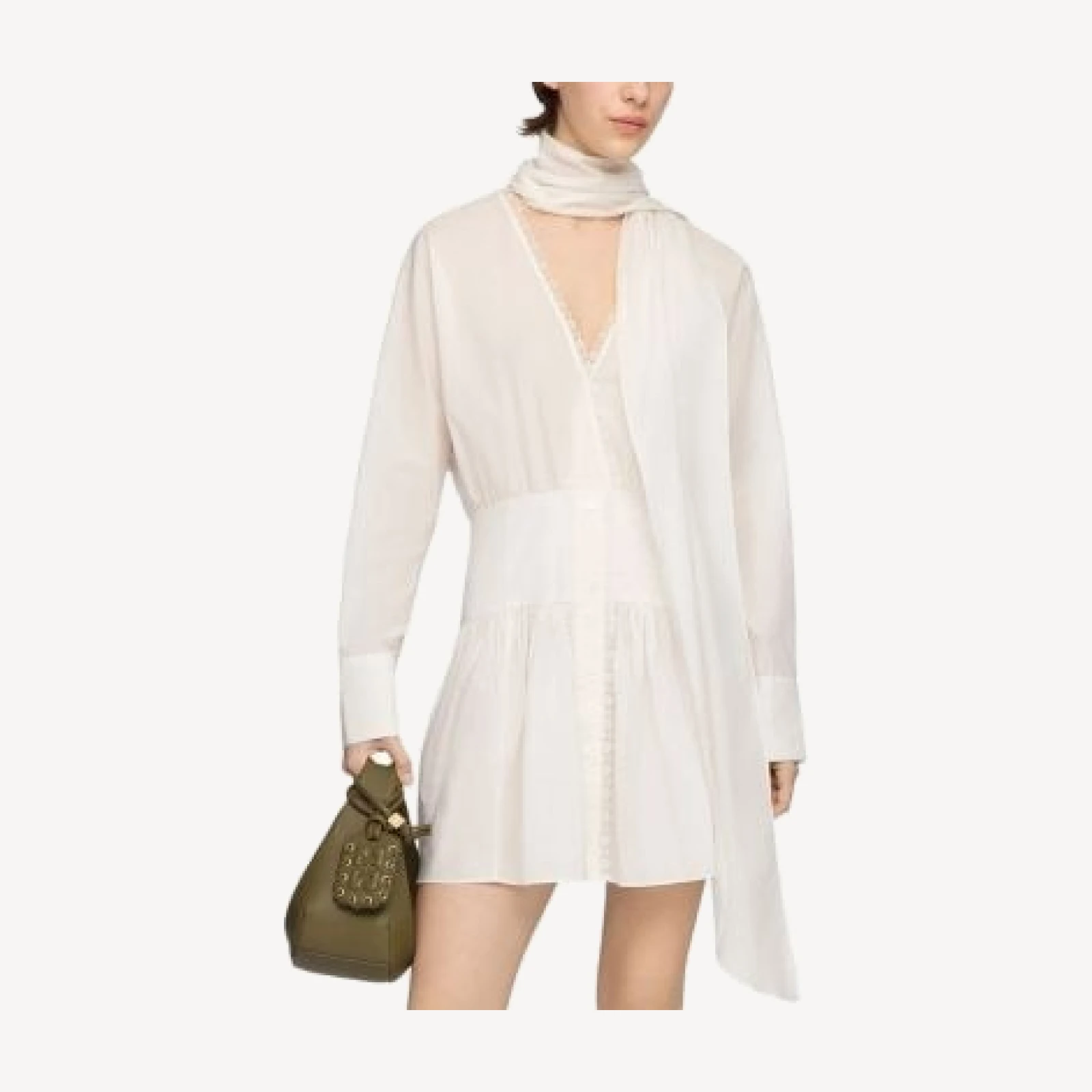 Ganni Dress in White Cotton