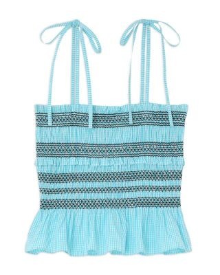 Ganni Blue Check Top