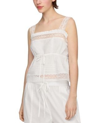 Ganni Lace Trim Top