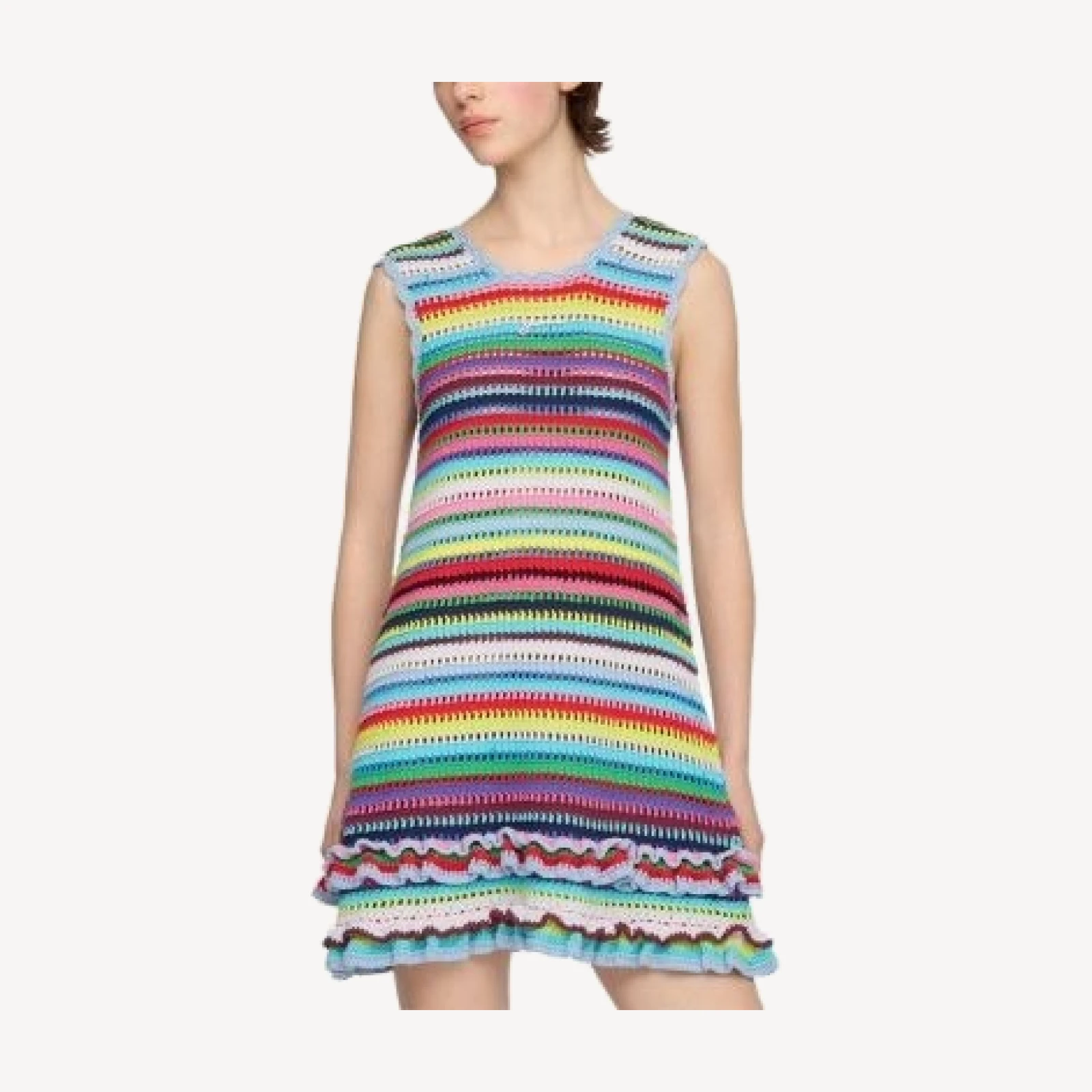 Ganni Striped Crochet Dress