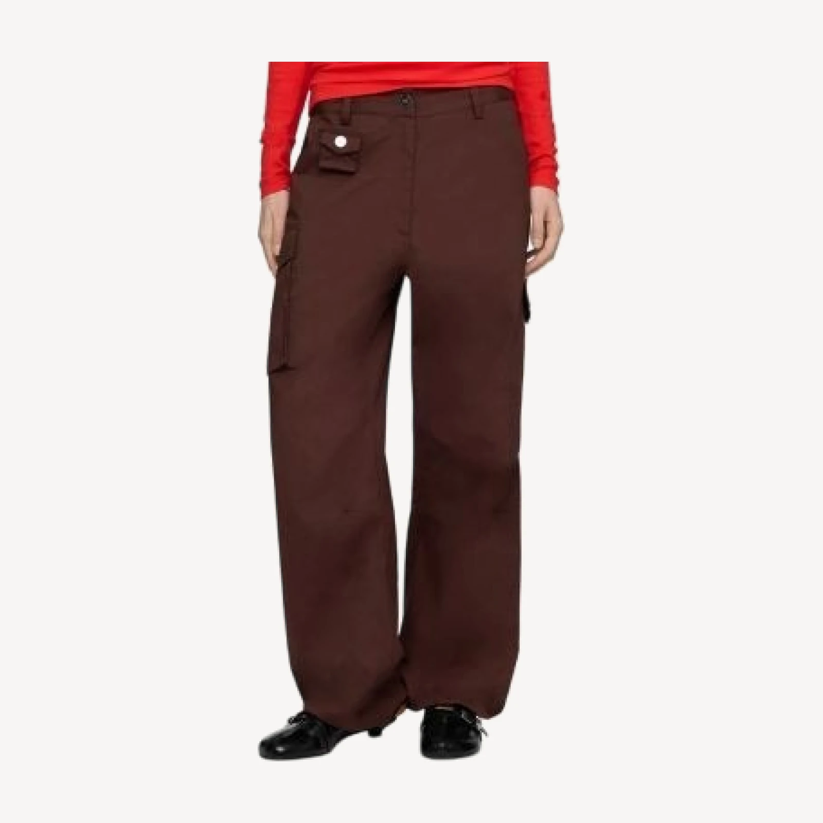Ganni Stretch Cotton Cargo Trousers