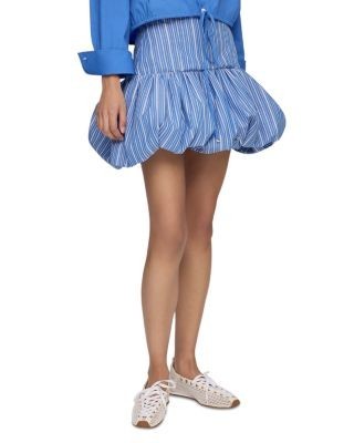 Ganni Striped Cotton Mini Skirt