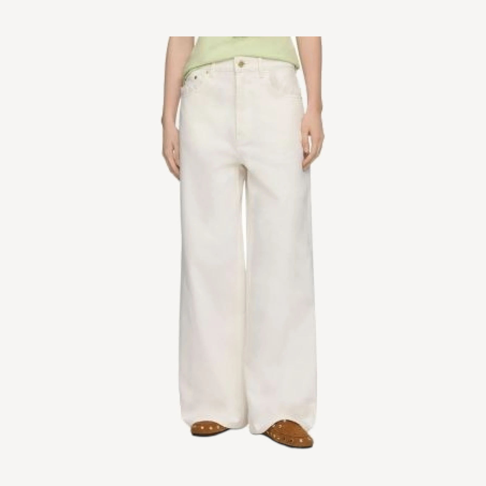 Ganni Lari High Rise Wide Leg Jeans in Bright White