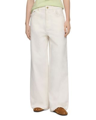 Ganni Lari High Rise Wide Leg Jeans in Bright White