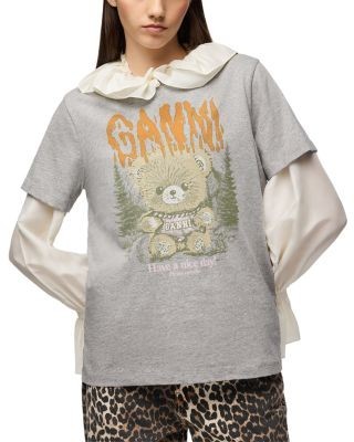 Ganni Basic Cotton Relaxed Logo Graphic Tee
