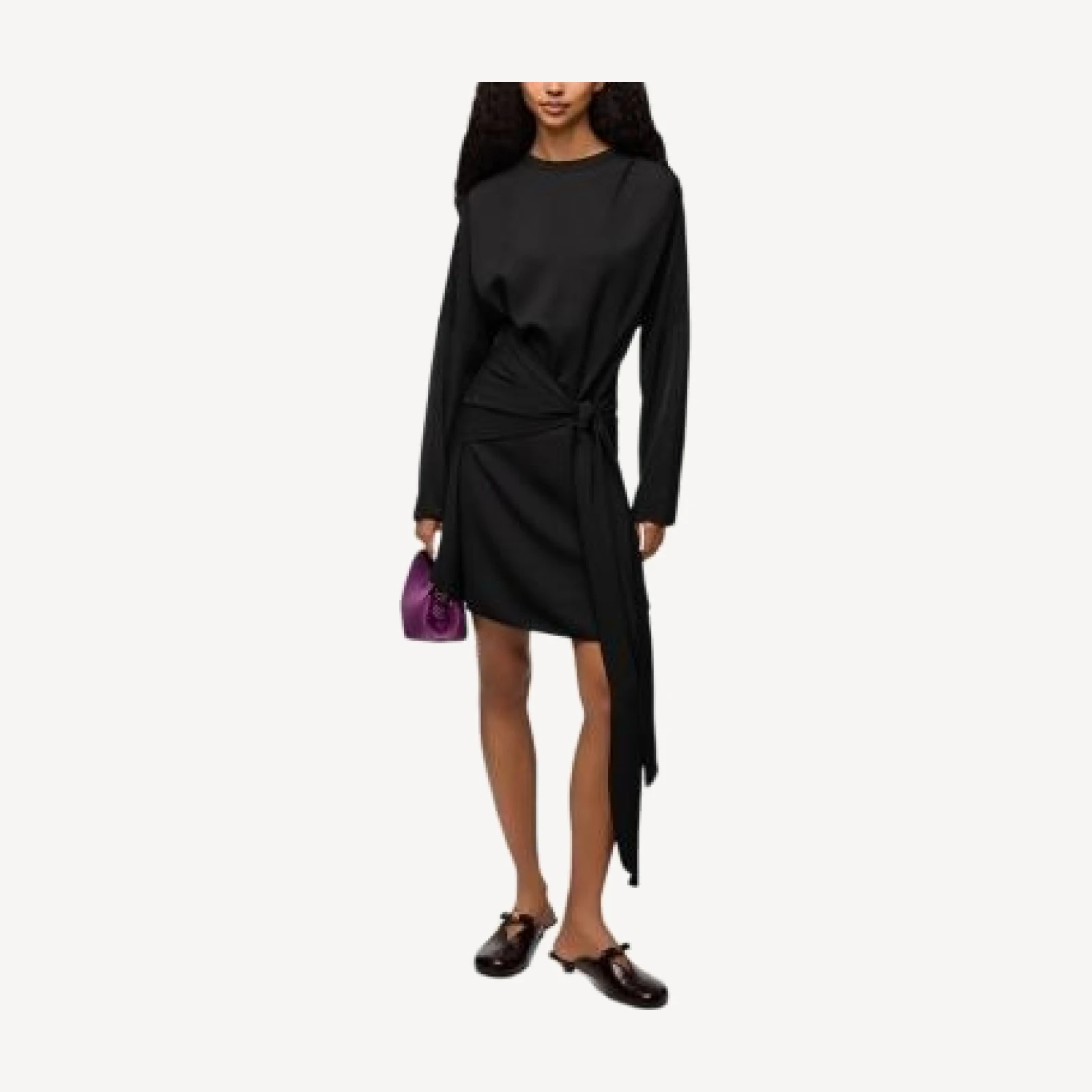 Ganni Cady Crepe Draped Mini Dress