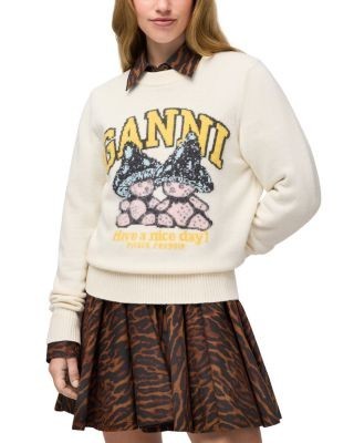 Ganni Mushroom Teddy Crewneck Sweater