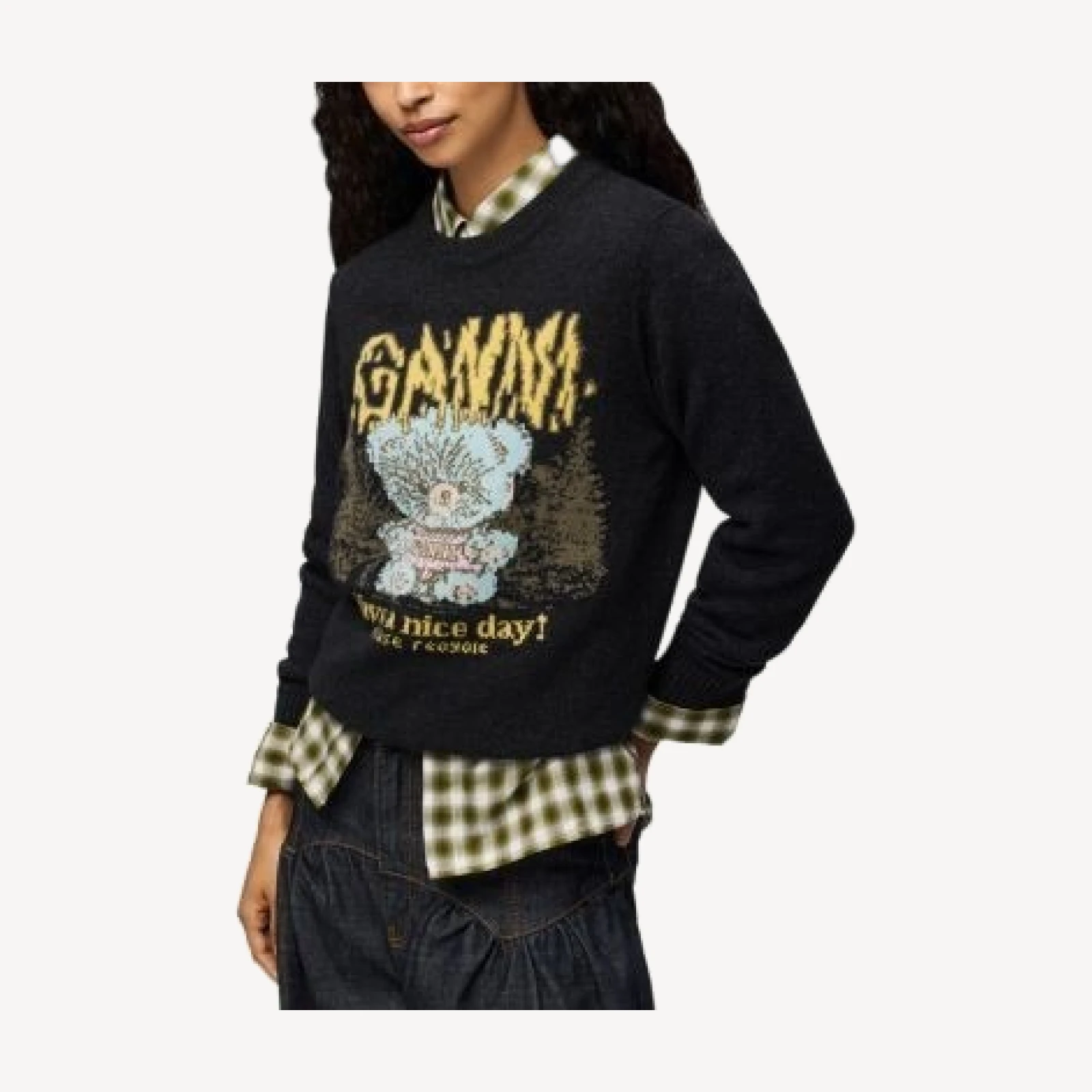 Ganni Forest Teddy Crewneck Sweater