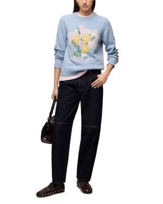 Ganni Flower Logo Crewneck Sweater
