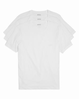 Boss Classic Cotton Regular Fit Logo Crewneck Tees, Pack of 3