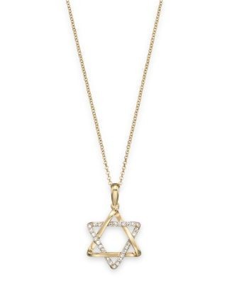 Bloomingdale's Fine Collection Diamond Star of David Pendant in 14K Yellow Gold, 0.10 tcw