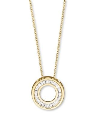 Diamond Circle Pendant Necklace in 14K Yellow Gold, 0.20 tcw