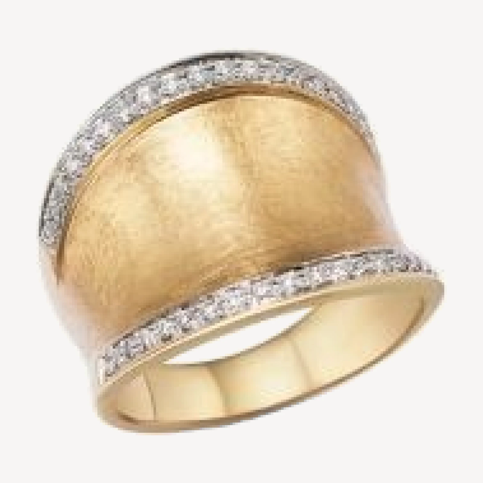Diamond Wide Band in Matte 14K Yellow Gold, .30 tcw