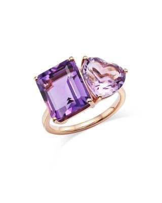 Bloomingdale's Fine Collection Amethyst & Pink Amethyst Ring in 14K Rose Gold