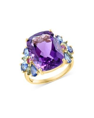 Bloomingdale's Fine Collection Amethyst & Multicolor Sapphire Ring in 14K Yellow Gold