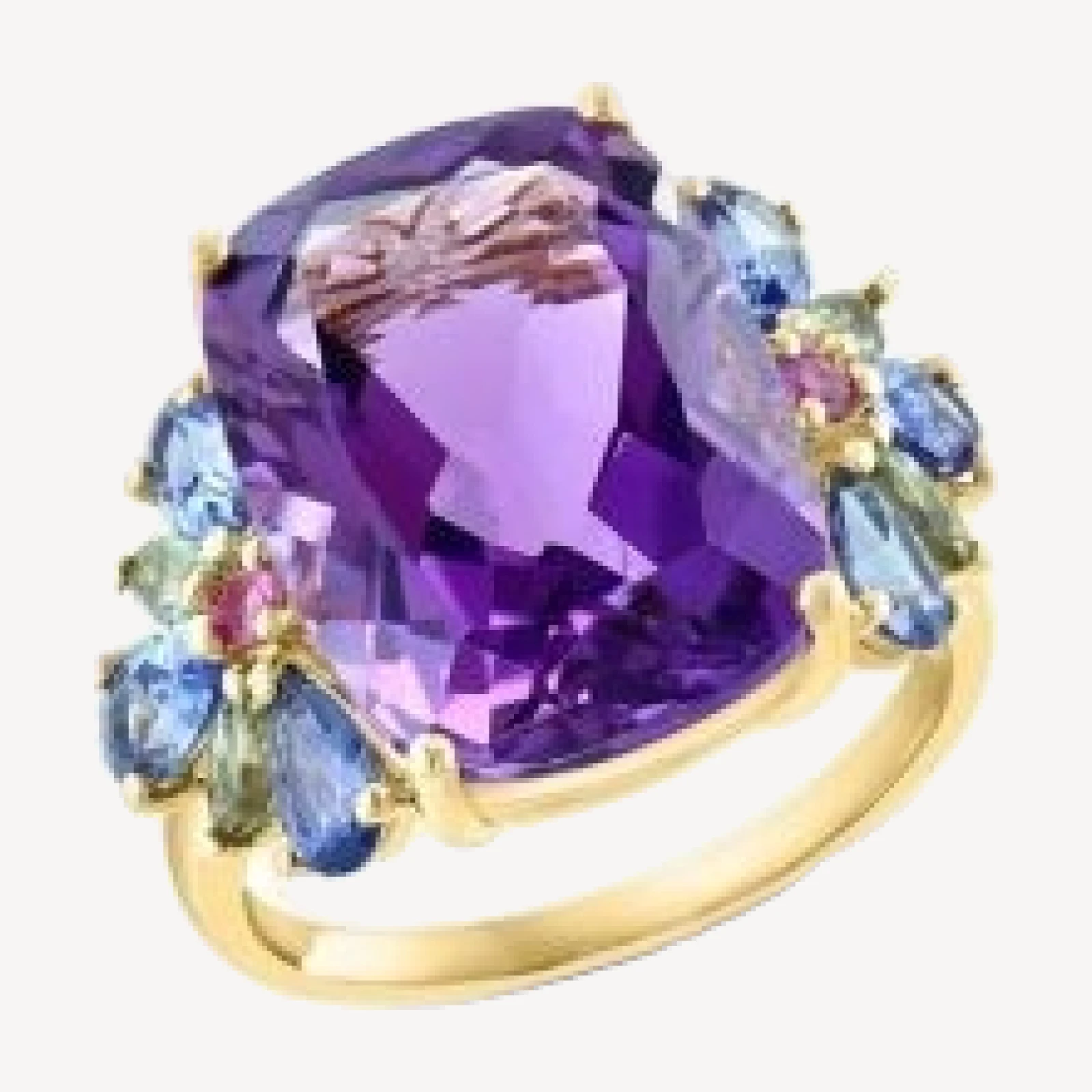 Bloomingdale's Fine Collection Amethyst & Multicolor Sapphire Ring in 14K Yellow Gold