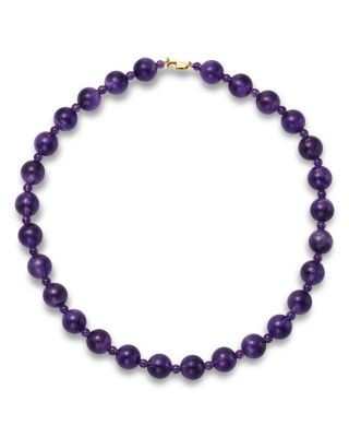 Bloomingdale's Fine Collection Amethyst Beaded Collar Necklace in 14K Yellow Gold, 18