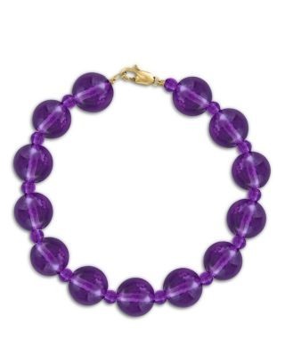 Bloomingdale's Fine Collection Amethyst Beaded Bracelet in 14K Yellow Gold