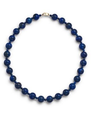 Bloomingdale's Fine Collection Lapis Lazuli Beaded Necklace in 14K Yellow Gold, 18