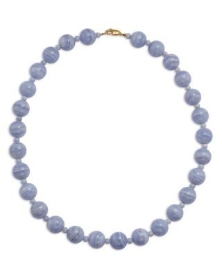 Bloomingdale's Fine Collection Blue Lace Agate Beaded Necklace in 14K Yellow Gold, 18