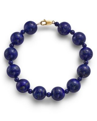 Bloomingdale's Fine Collection Lapis Lazuli Beaded Bracelet in 14K Yellow Gold
