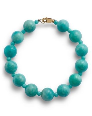 Bloomingdale's Fine Collection Amazonite Beaded Bracelet in 14K Yellow Gold