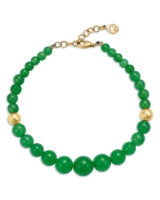 Bloomingdale's Fine Collection Dyed Jade Graduated Beaded Bracelet in 14K Yellow Gold