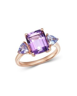 Bloomingdale's Fine Collection Amethyst & Tanzanite Cocktail Ring in 14K Rose Gold