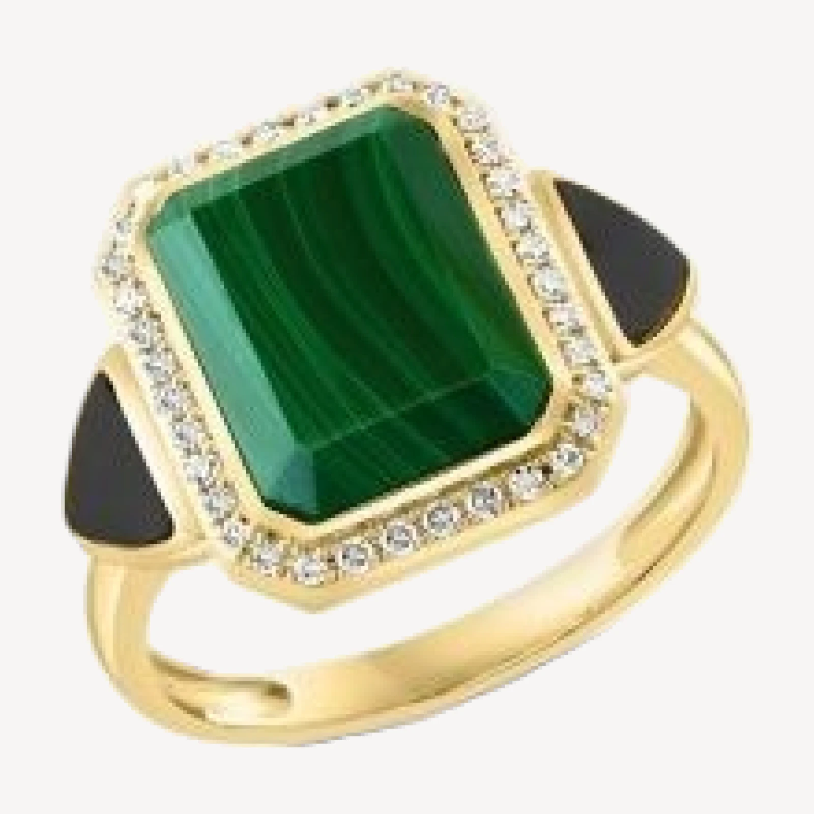 Bloomingdale's Fine Collection Malachite, Onyx & Diamond Ring in 14K Yellow Gold