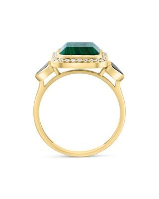 Bloomingdale's Fine Collection Malachite, Onyx & Diamond Ring in 14K Yellow Gold