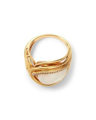 Bloomingdale's Fine Collection Ethiopian Opal & Diamond Ring in 14K Yellow Gold