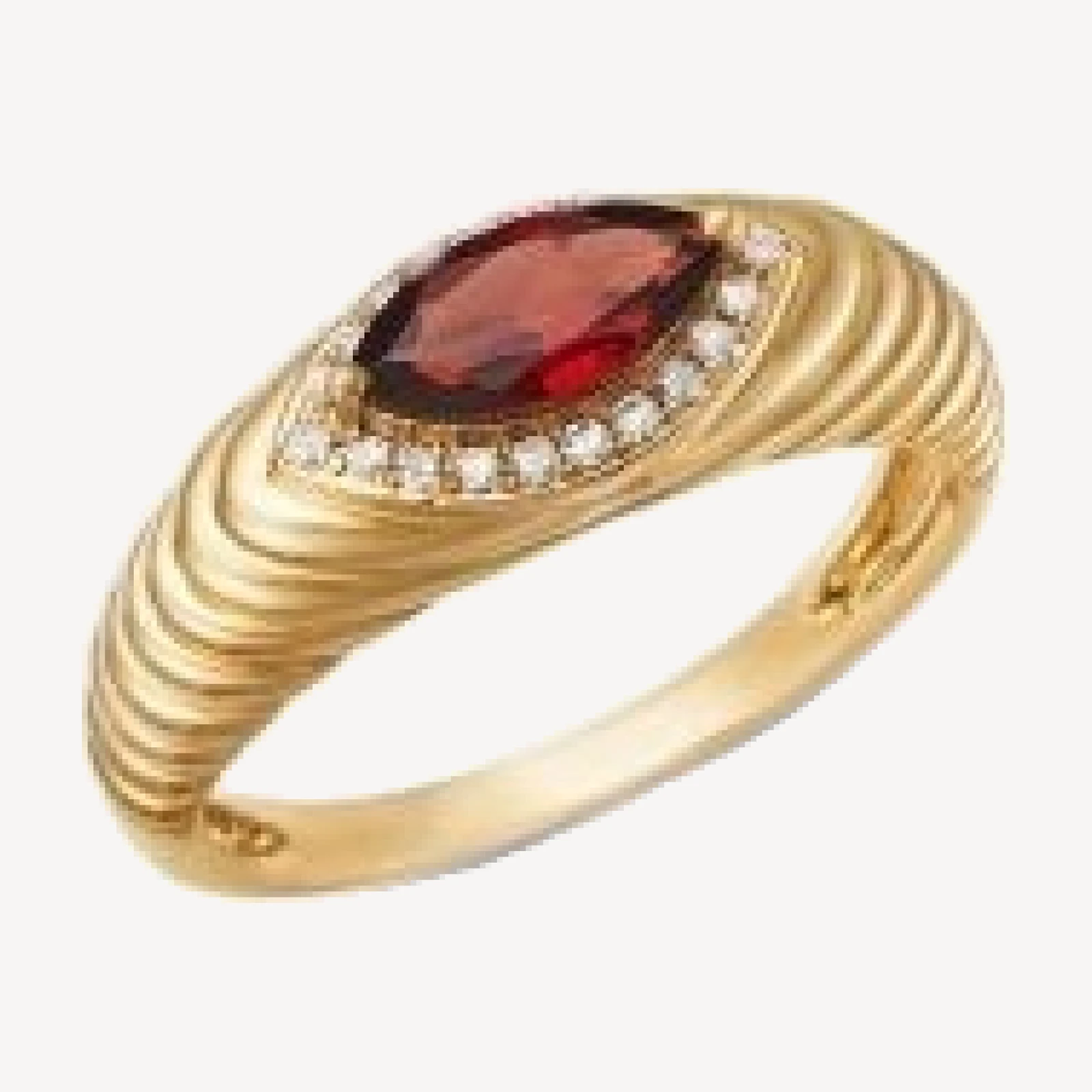Bloomingdale's Fine Collection Garnet & Diamond Marquis Halo Ring in 14K Yellow Gold