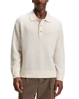 Boss Hadone Relaxed Fit Wool Polo Sweater