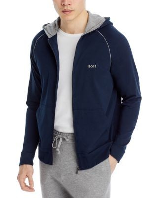 Boss Mix & Match Cotton Blend Full Zip Hooded Jacket
