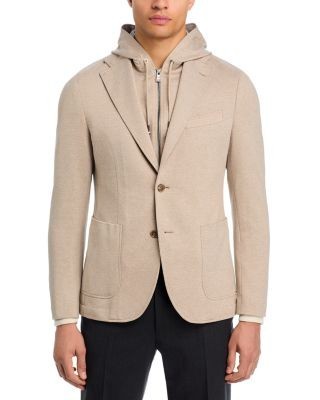 Boss Hanry Slim Fit Jersey Sport Coat with Removable Hood